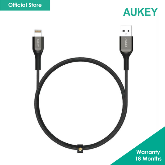 AUKEY CB-AKL1 Impulse Titan AI MFI USB A To Lightning Kevlar Cable 1.2M